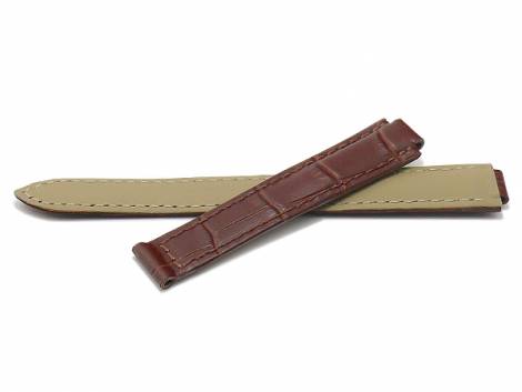 Watch strap 08/14mm dark brown leather alligator grain special lug ends suitable for CARTIER Ballon Bleu - Bild vergr��ern 