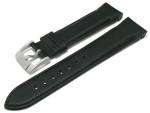 Uhrenarmband ScLB195 22mm schwarz Leder EASY-CLICK genarbt abgenäht pass. für SEIKO Turtle (Schließenanstoß 20 mm)