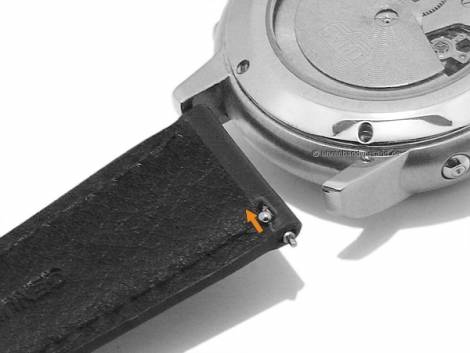 Watch strap XXL 16mm black leather smooth stitched with EASY-CLICK (width of buckle 14 mm) - Bild vergrern 