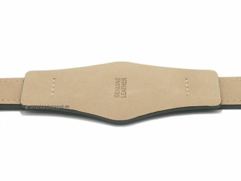 Watch strap 22mm black leather with leather pad & 2 rivets suitable for FOSSIL (width of buckle 22 mm) - Bild vergrern 