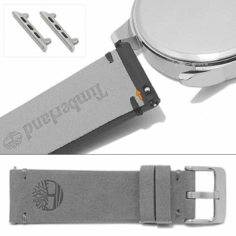 Watch strap TIMBERLAND 22mm light brown leather vintage look EASY-CLICK with adapter for Apple 42/44mm - Bild vergr��ern 