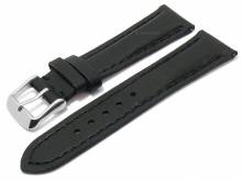 Meyhofer EASY-CLICK Uhrenarmband XS Prinsburg 24mm schwarz Leder vegetabil gegerbt abgenäht (Schließenanstoß 20 mm)