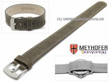 ABVERKAUF: Uhrband Vilsbiburg 24mm antikschwarz Leder Antik-Look helle Naht Durchzugsband v. Meyhofer (Schließe 24 mm)