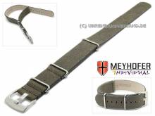 ABVERKAUF: Uhrenarmband Mendavia 24mm antikschwarz Leder Antik-Look Durchzugsband von Meyhofer