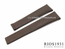 Uhrenarmband Vision 20mm dunkelbraun Juchtenleder für Faltschließe RIOS (Schließenanstoß 16 mm)