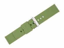 Watch strap 18mm green silicone smooth matt with easy change spring bars (width of buckle 18 mm)