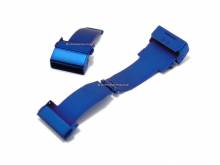 Flip clasp/slide clasp (CsKFS-1011) 22mm blue stainless steel matt for mesh watch bands etc.