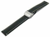 Watch strap Monterrey FS 18mm black leather caoutchouc coated alligator grain by DI-MODELL (width of buckle 18 mm)