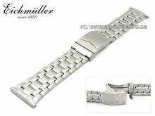 Watch band 24mm stainless steel solid look partly polished from Eichmueller