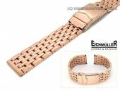 Watch band 18mm stainless steel rose gold-plated solid polished from Eichmueller