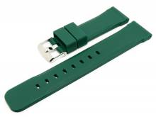 Watch band 18mm dark green silicone smooth surface (width of buckle 16 mm)