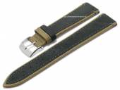Watch strap Vecellio 22mm grey/beige leather/textile suede like stitched by MORELLATO (width of buckle 18 mm)