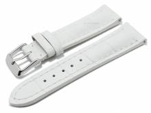 Meyhofer EASY-CLICK watch strap XS Catania 18mm white leather alligator grain light stitching (width of buckle 16 mm)