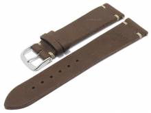 GERMANY MADE: Meyhofer EASY-CLICK watch strap GREDING - Motif Germany 22mm dark brown leather (width of buckle 20 mm)