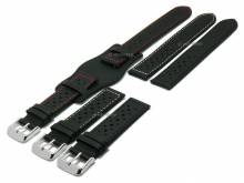 EASY-CHANGE watch strap set 3pcs ALTON TRIO 22mm black leather with leather pad by MEYHOFER EASY-CLICK