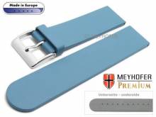 Watch strap Aracena 22mm blue caoutchouc smooth matt by MEYHOFER (width of buckle 22 mm)