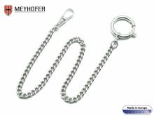 Pocket watch chain Eythra stainless steel white bronze flat curb chain small links polished by MEYHOFER