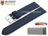 Watch strap Derbyshire 17mm dark blue leather grained stitched by MEYHOFER (width of buckle 16 mm)