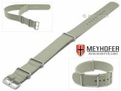 Watch strap Garland 20mm grey textile one piece strap in NATO style by MEYHOFER