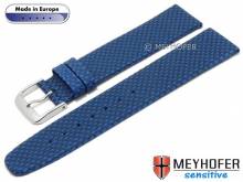 Watch strap Texarkana 18mm dark blue textile look VEGAN by MEYHOFER (width of buckle 16 mm)