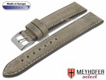 Hand made watch strap Marsala 24mm brown/grey leather vintage look light stitching by MEYHOFER (width of buckle 22 mm)