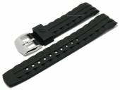 Watch strap 22mm black rubber metal band look suitable for CASIO (width of clasp 22 mm)