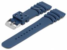 Watch strap 22mm dark blue rubber suitable for SEIKO & CITIZEN diver watches a. o. watches (width of buckle 20 mm)