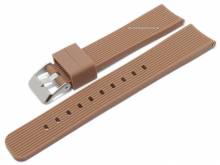 Watch strap 20mm brown silicone EASY-CLICK spring bars for SAMSUNG Galaxy Watch a.o. watches (width of buckle 18 mm)
