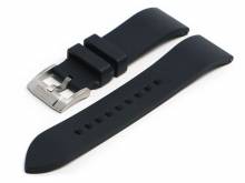 Watch strap 21mm black rubber FKM smooth matt with easy click spring bars (width of buckle 20 mm)