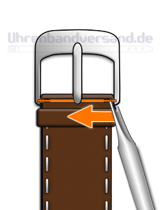 Wechsel einer Uhrenarmband-Schließe, Schritt 1