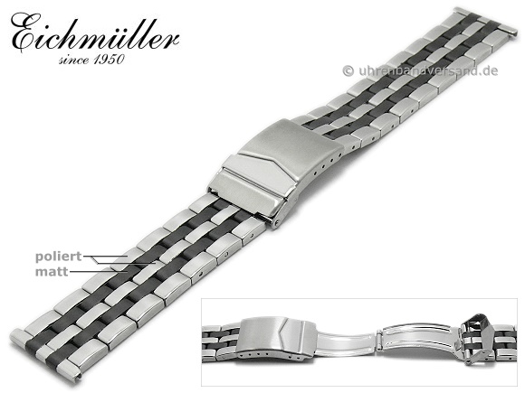 black and silver watch band