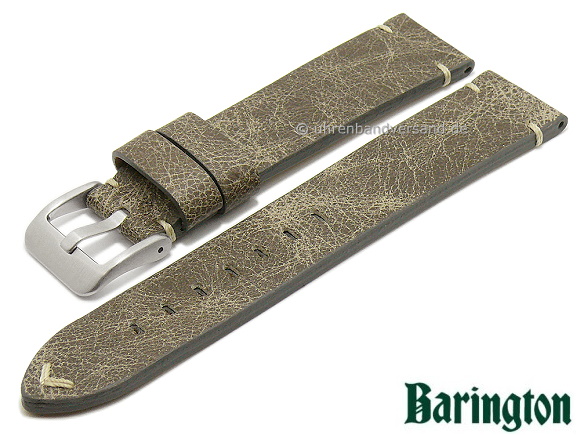 Watch Strap Vintage 20mm Grey Leather Antique Look Grained Light Watch Strap Vintage 20mm Grey Leather