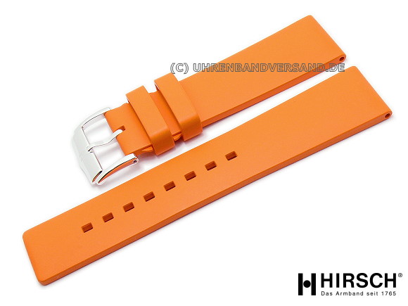 Watch bands Pure 20mm orange caoutchouc HIRSCH