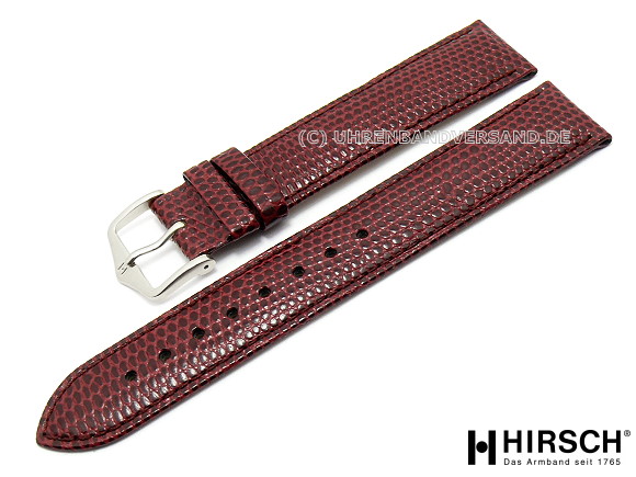 Premium - Watch bands by HIRSCH 17mm burgundy Rainbow