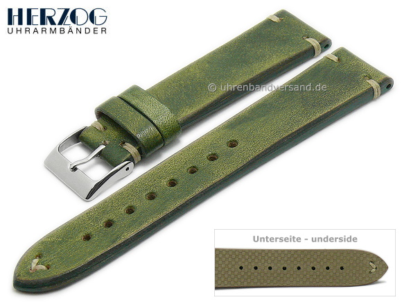 green leather watch strap