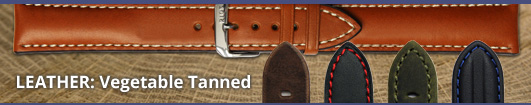 Watch straps vegetable tanned (natural)