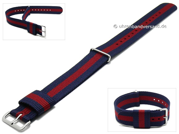 Replacement strap DANIEL WELLINGTON 20mm blue textile red stripe Classic