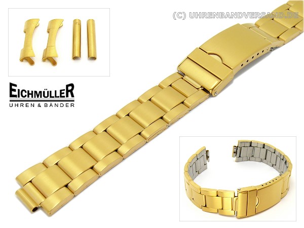 Eichmüller since 1950 Lederband Quick Release Uhrband in 20/22/24 mm Schwarz Braun Beige Grau Blau (B57 - Schwarz, 20 mm