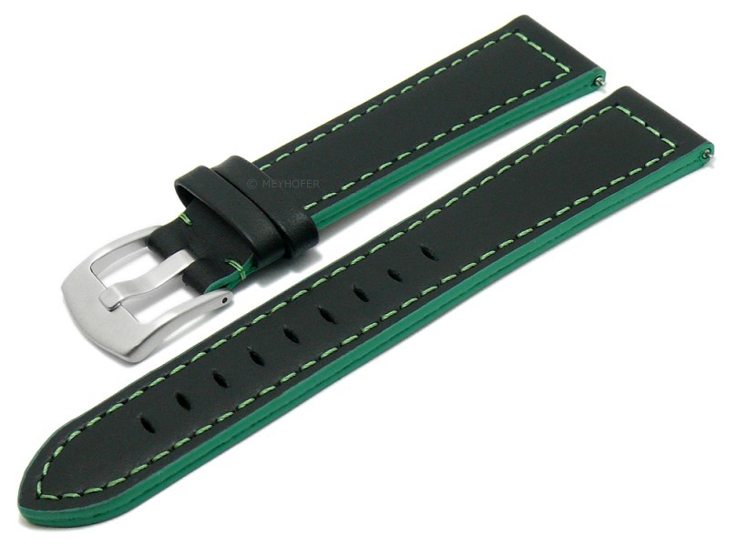 Meyhofer EASYCLICK watch strap Rushmore 20mm black leather smooth