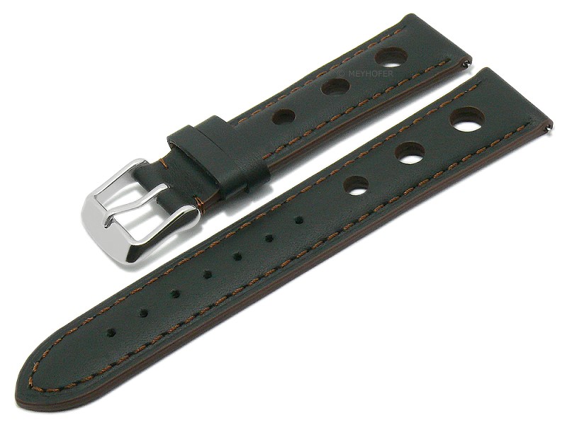 Meyhofer EASY-CLICK watch strap Posadas 24mm black leather