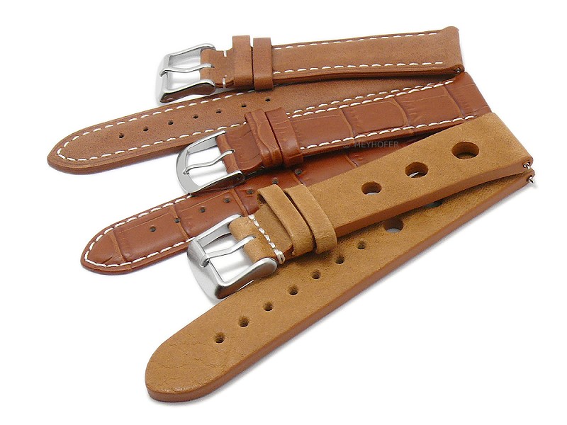 EASYCHANGE watch strap set 3pcs SPORTIVE TRIO 18mm light brown leather