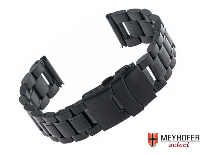 18mm black metal watch band