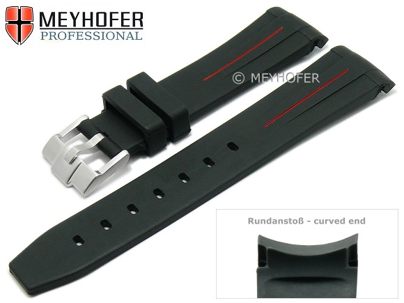 Watch strap Redding 20mm black rubber 