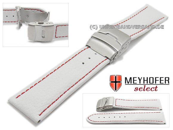 white leather watch strap