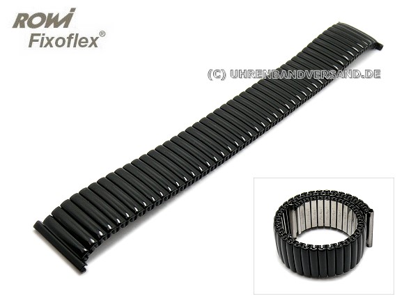 22mm black metal watch band