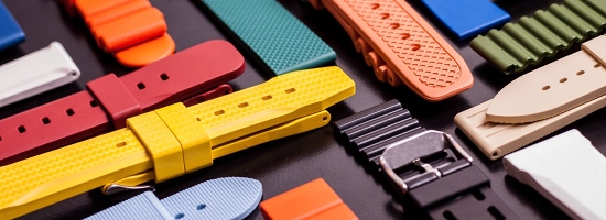 Watch bands made of synthetic materials