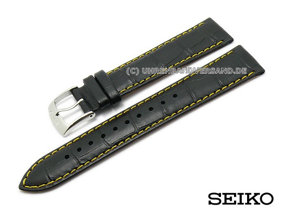 seiko black leather watch