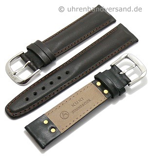 Exquisit watch strap STRONG & FLEX made of leather with caoutchouc core by KUKI