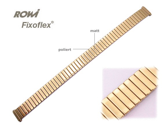 Rowi 22 mm en 20 mm Fixoflex S Trekkoord L316 roestvrij stalen horlogeband, Made in Germany, origineel verpakt, zilver, Klassiek