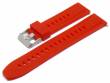 Basic-watch strap EASY-CLICK 20mm red silicone with easy change spring bars (width of buckle 19 mm)